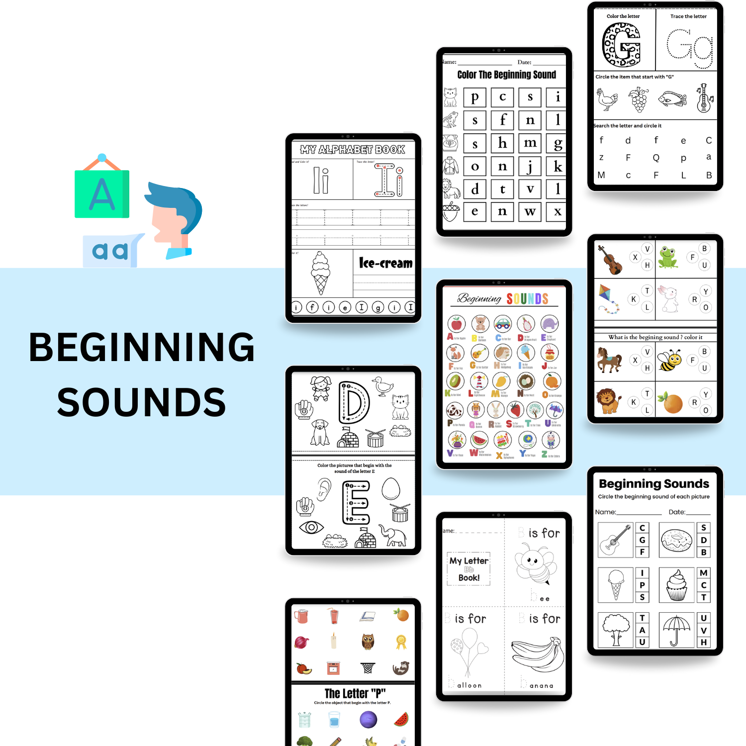 Alphabet Learning Bundle – 500+ Printable Worksheets for Preschool & Kindergarten | ABC Tracing, Flashcards, Phonics & Activities