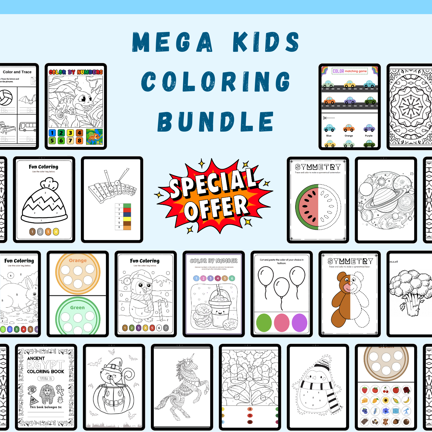 Ultimate Kids Coloring Pages & Activity Bundle – Printable Coloring Sheets for Fun & Learning