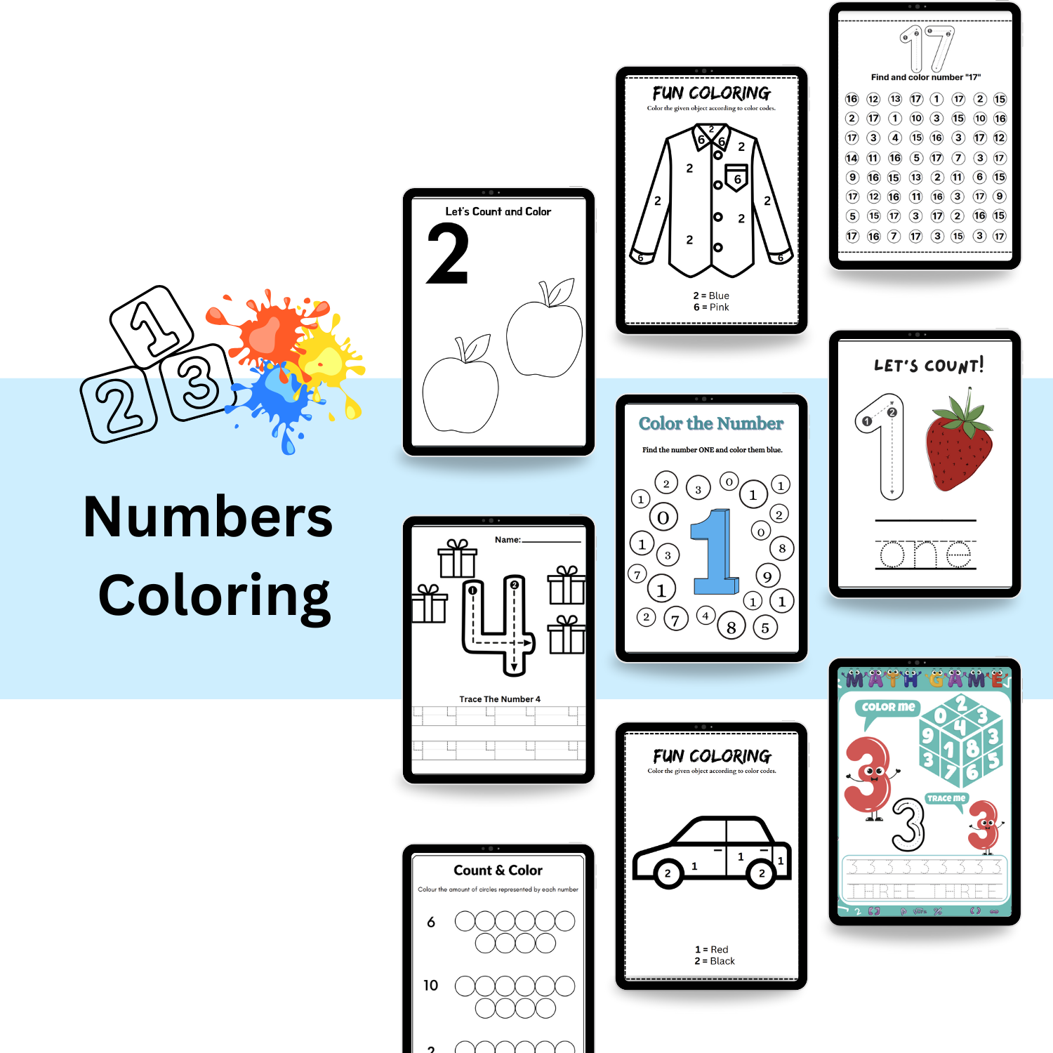Math & Numbers Activity Bundle – Tracing Worksheets, Missing Numbers & Early Learning Printables for Preschool & Kindergarten